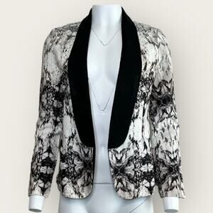 NWT | Krisa | Open Front Jacket Blazer | Black/White Beige | Medium